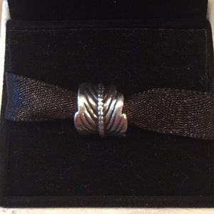 Retired Pandora curled feather charm style #790581